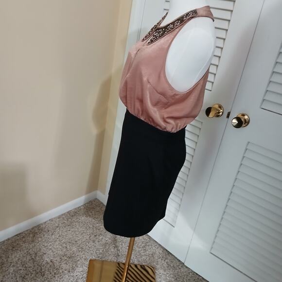 XXI Medium Halter peak-a-boo front Sequin Collar Exposed Zipper Back Dress poly - Picture 5 of 13